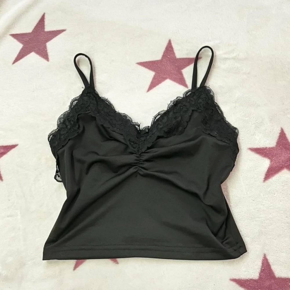 Black Lace Trim Camisole
